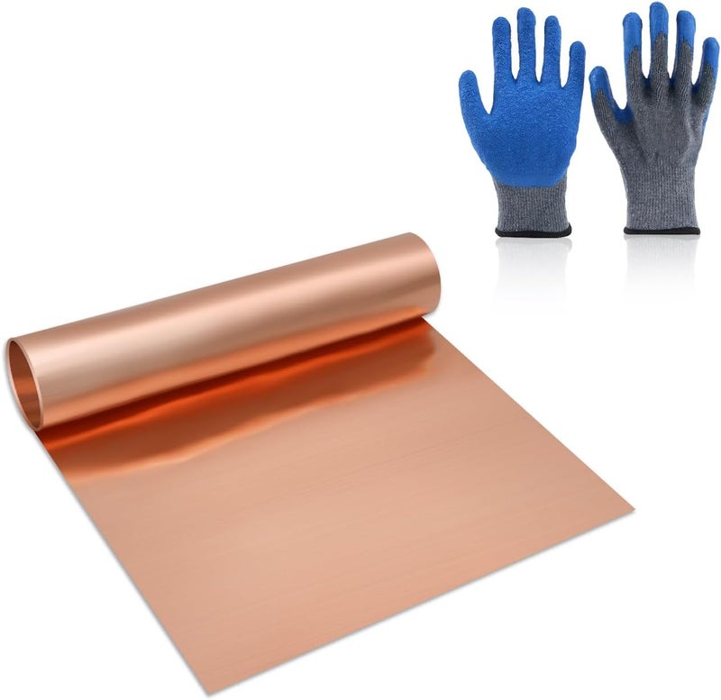 Uxney Copper Sheet Roll, 3500x200x0.08mm Copper Flashing Roll, Pure Copper Plate & Strip for Roofing, DIY Projects, House Repair, Crafts and Metal Working - Image 1